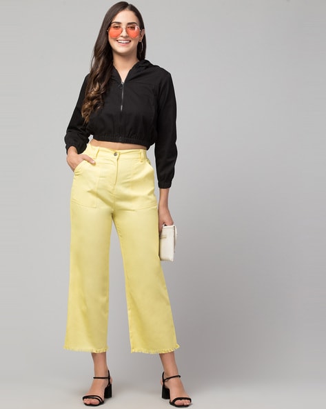 Tapered trousers  Yellow  Ladies  HM IN