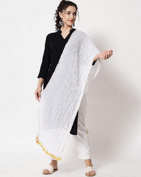 Embroidered Dupatta with Mirror Accent Price in India