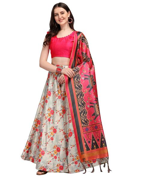 Shop Ethnic Faux Georgette Printed Umbrella Lehenga Party Wear Online at  Best Price | Cbazaar