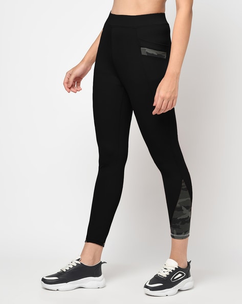Buy PUMA Black Womens Colour Block Sports Tights | Shoppers Stop