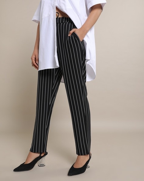 Women's Sandra Striped Print Flared Wide Leg Palazzo Trousers Pants New  10-16 | eBay