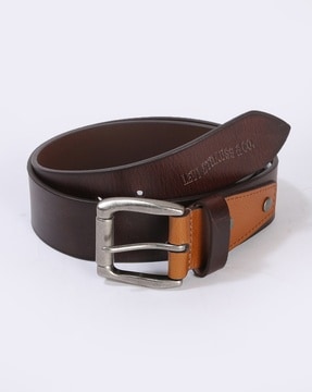 LEVIS Leather Belt with Buckle Closure For Men (Brown, 38)