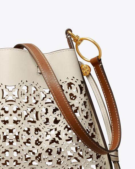 Tory Burch Mini T Monogram Laser-Cut Bucket Bag