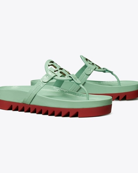 Green tory burch online miller sandals