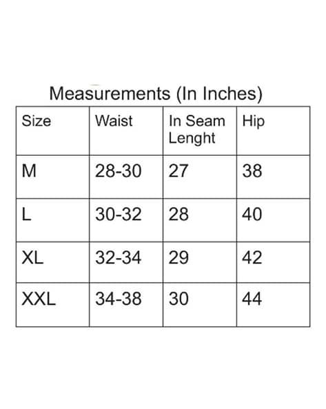 xl size in number in pants