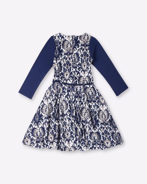 Buy TINY GIRL Printed Woven Polyester Girls Party Wear Middi Dress |  Shoppers Stop
