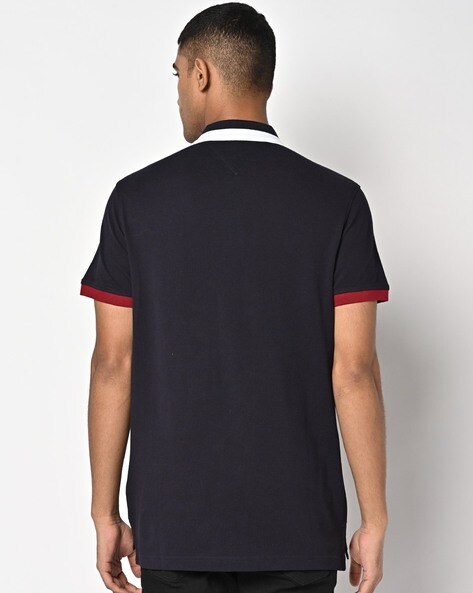 Tommy Hilfiger Tipped Slim Fit Polo T Shirt Navy