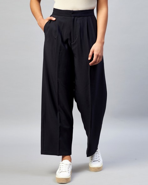 HUGO - Regular-fit pleated trousers with extra-long length