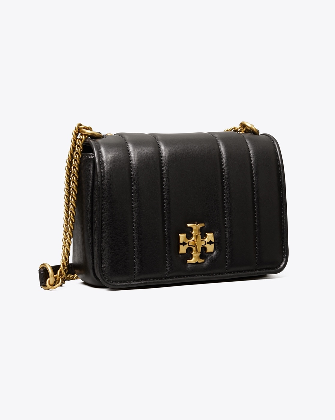 Tory Burch Kira Small Satchel - Black/Rolled Gold