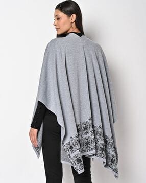 american eye Intarsia-Knit Open-Front Poncho Shrug-picture-42