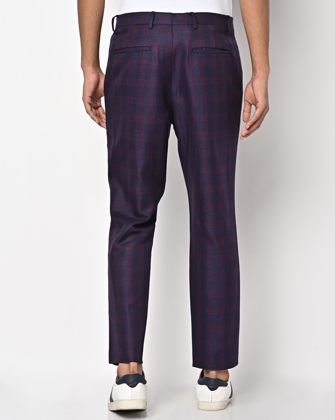 Buy CRIMSOUNE CLUB Men Red Checked Lounge Pants online