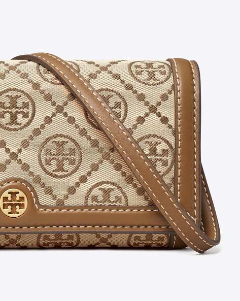 Buy Tory Burch T Monogram Jacquard Crossbody Wallet | Brown