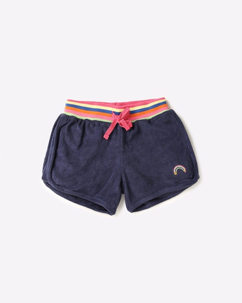 Girls navy knit clearance shorts