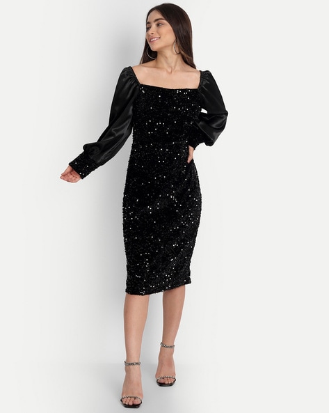 Black embellished store bodycon dress