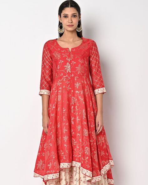 Buy Black Banarasi Lehenga Skirt with Red Raw Silk Kurta online in USA –  Pure Elegance