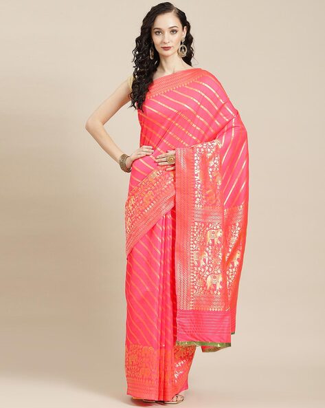 Buy Pink Sarees for Women by Ishin Online