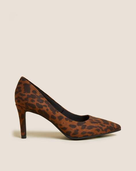 Women Leopard Print Stiletto Heel Court Shoes - Main Image