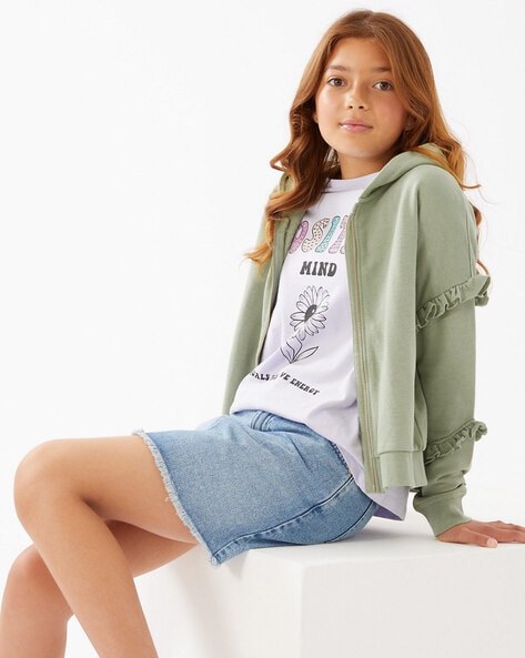 Girls khaki hoodie sale