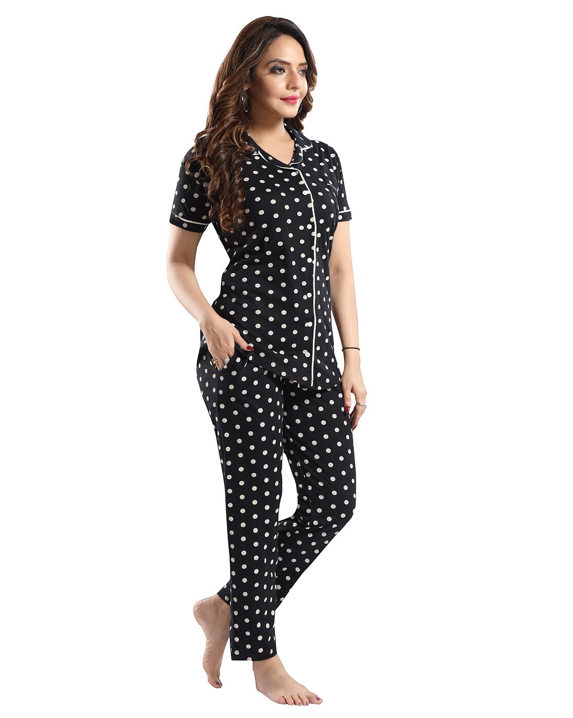 Buy Black Night&LoungeWearSets for Women by FIGATA Online