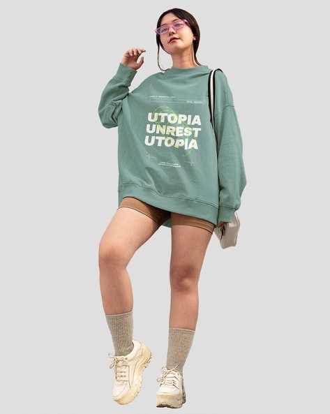 Pastel Green Sweatshirt & Hoodies for Women by VOGUEORGY Online | Ajio.com