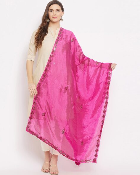 Embellished Silk Dupatta Price in India