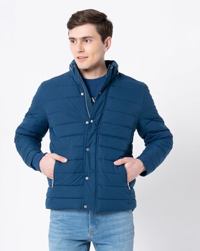Mens Puffer Jacket with Hood Packable Mens Autumn Winter Outdoor Warm Thickened Jacket Fleece Coat Jacket Top Blouse 