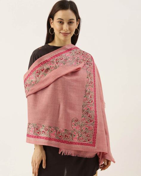 Embroidered Paisley Printed Stole Price in India