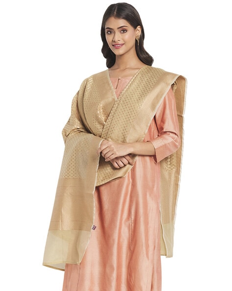 Dupatta with Leaf Woven Motifs Price in India