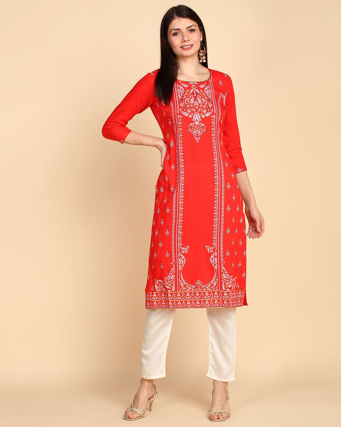 Buy online Red Colour Georgette Kurti from Kurta Kurtis for Women by  Havaldar for 899 at 10 off  2023 Limeroadcom