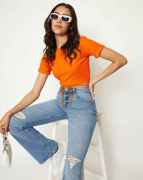 Buy Orange Tops for Women by Uptownie Lite Online