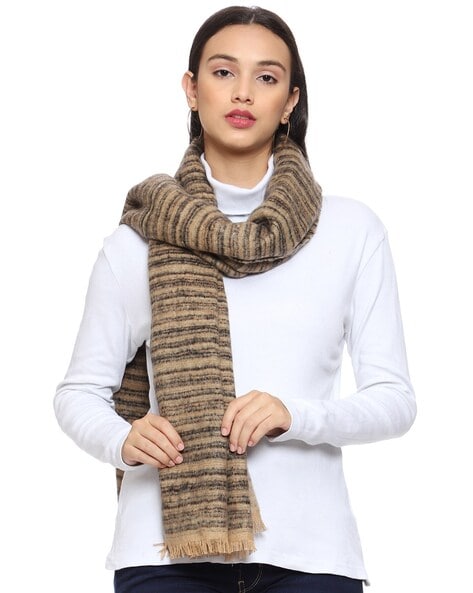 Striped Muffler with Fringes Price in India