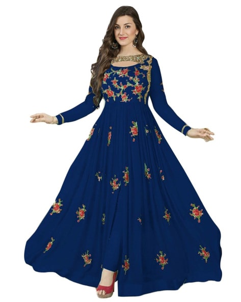 Floral Semi-stitched Anarkali Price in India