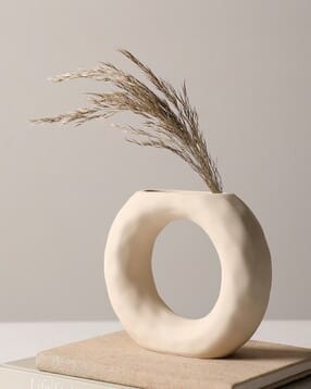 Textured Round Ceramic Vase
