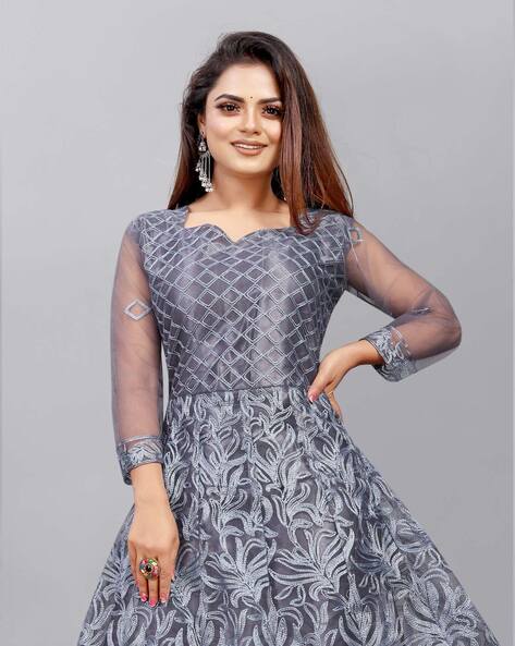 Buy online Grey Net Frock from girls for Women by Wish Littlle for ₹739 at  75% off | 2024 Limeroad.com