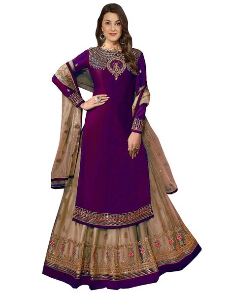 Indian Semi-stitched Straight Dress Material Price in India