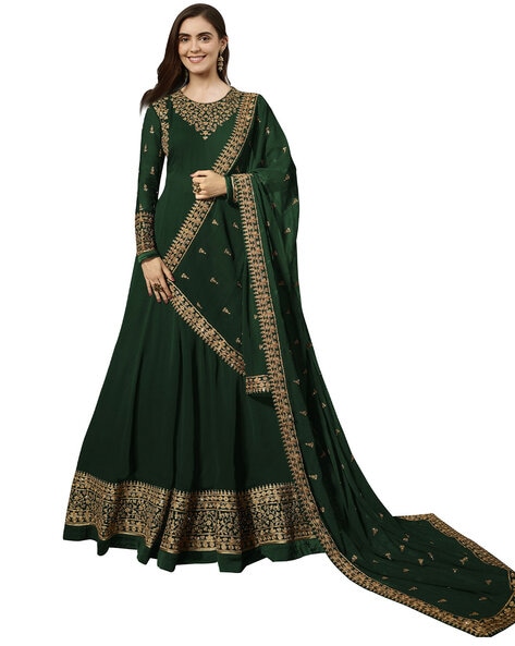 Indian Semi-Stitched Anarkali Dress Material Price in India
