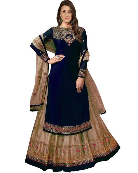 Indian Semi-stitched Straight Dress Material Price in India