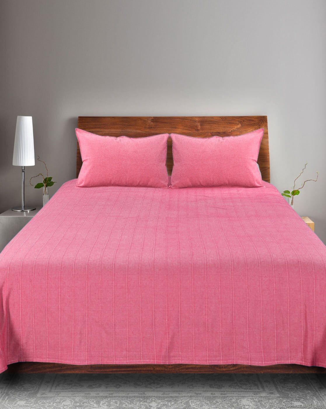 Pink King Size Cotton Plain Bedsheet, For Home at Rs 1060/set in Gurugram