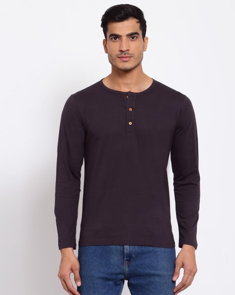 Regular Fit Henley-Neck T-shirt