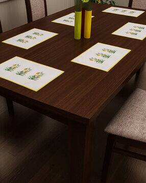sej by nisha gupta Set of 6 Floral Print Table Placemats-picture-27
