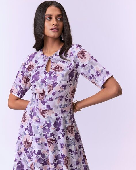 Purple Floral Dress - Velvet Wrap Dress - Burnout Velvet Dress - Lulus