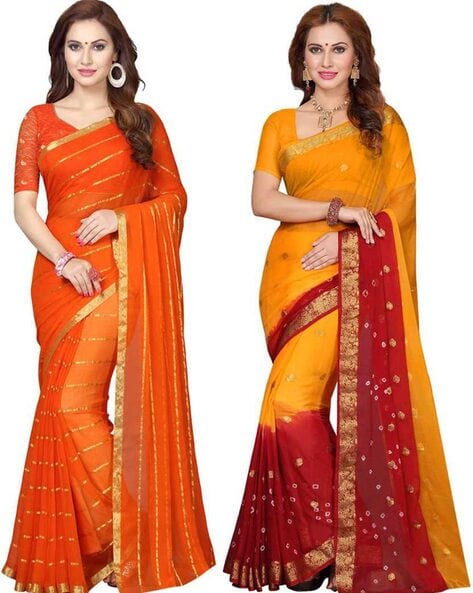 Pretty Mysore Silk Printed Combo Sarees (pack Of 2) at Rs 999.00 | Delhi|  ID: 2850961485230