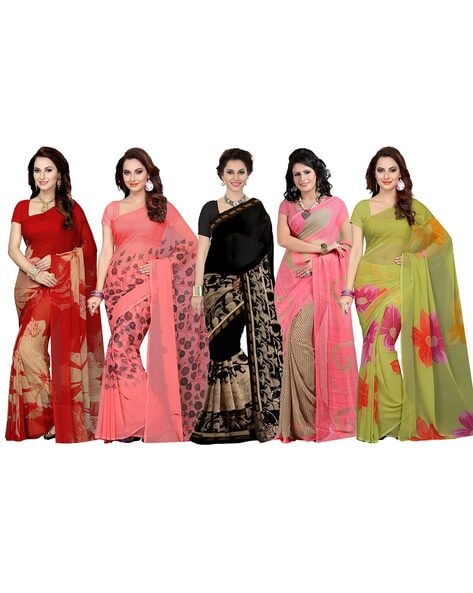 Buy online Women's Saree Combo With Blouse from ethnic wear for Women by  Vkaran for ₹600 at 80% off | 2024 Limeroad.com