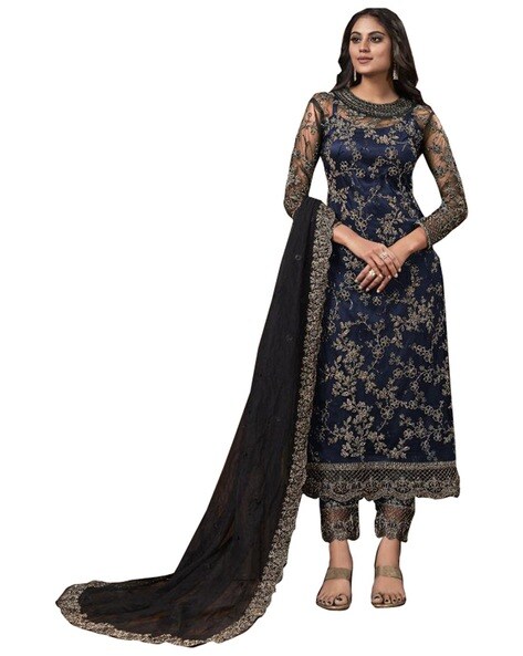 Embellished Semi-Stitched Salwar Suit Price in India