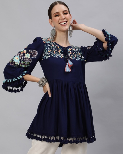 Buy Navy Blue Tops for Women by Ishin Online