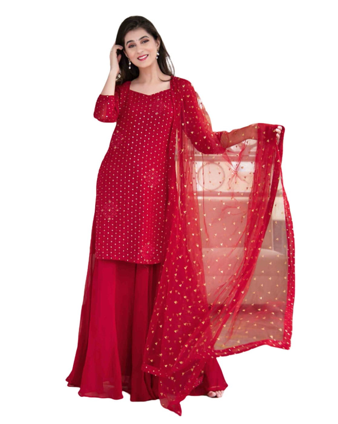 Buy Maroon Dress Material for Women by ETHNIC YARD Online