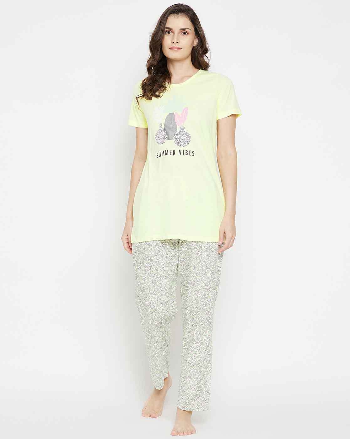 Buy Yellow Nightu0026LoungeWearSets for Women by MADAME M SECRET Online |  Ajio.com