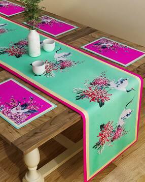 sej by nisha gupta Set of 6 Floral Print Table Placemats & Runner-picture-33