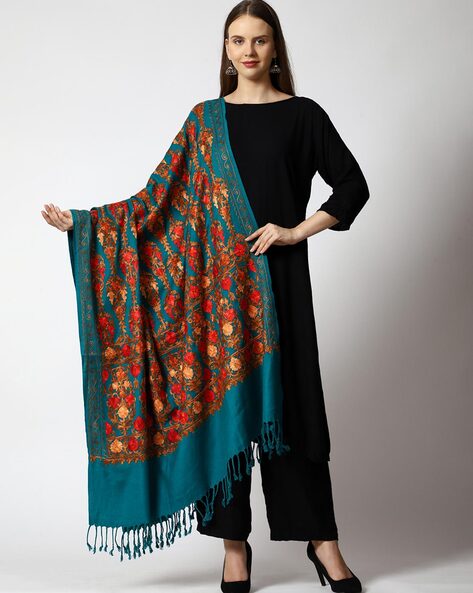 Ethnic Embroidery Acrylic Shawl Price in India