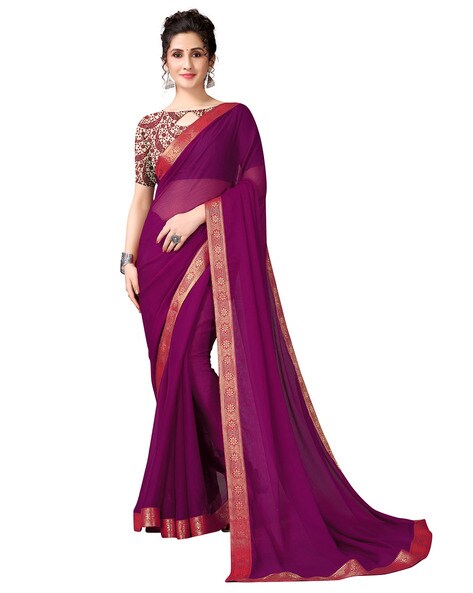 Amazon.com: themilestocks Women's Bollywood Chiffon Plain Sari Festival  Uniform Saree Wrap Fabric Unstitched Blouse Piece Party Wear (Apricot), One  Size : Clothing, Shoes & Jewelry